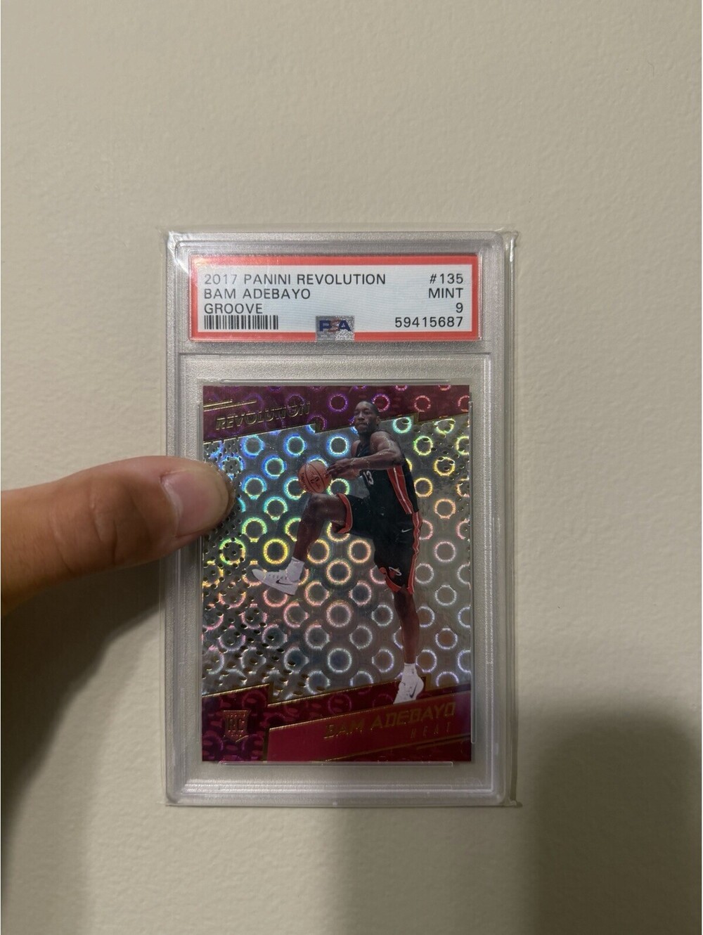 2017 Panini Revolution #135 Bam Adebayo RC Groove PSA 9 Heat